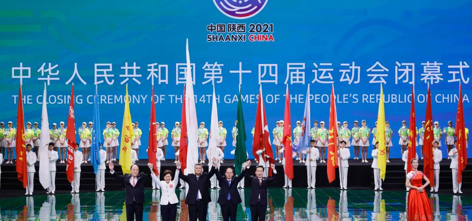 Chefe do Executivo, Ho Iat Seng, na cerimónia de encerramento dos XIV Jogos Nacionais