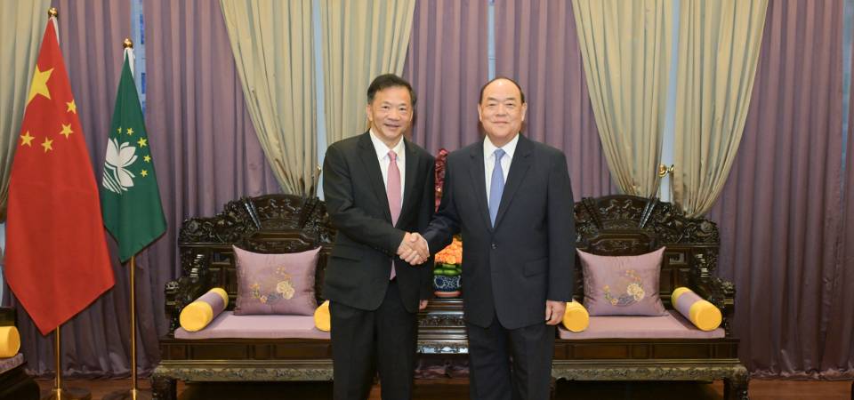行政长官贺一诚与中宣部副部长、中央广播电视总台台长慎海雄会面 共同见证“青年与未来”促进澳门青年发展媒体行动启动